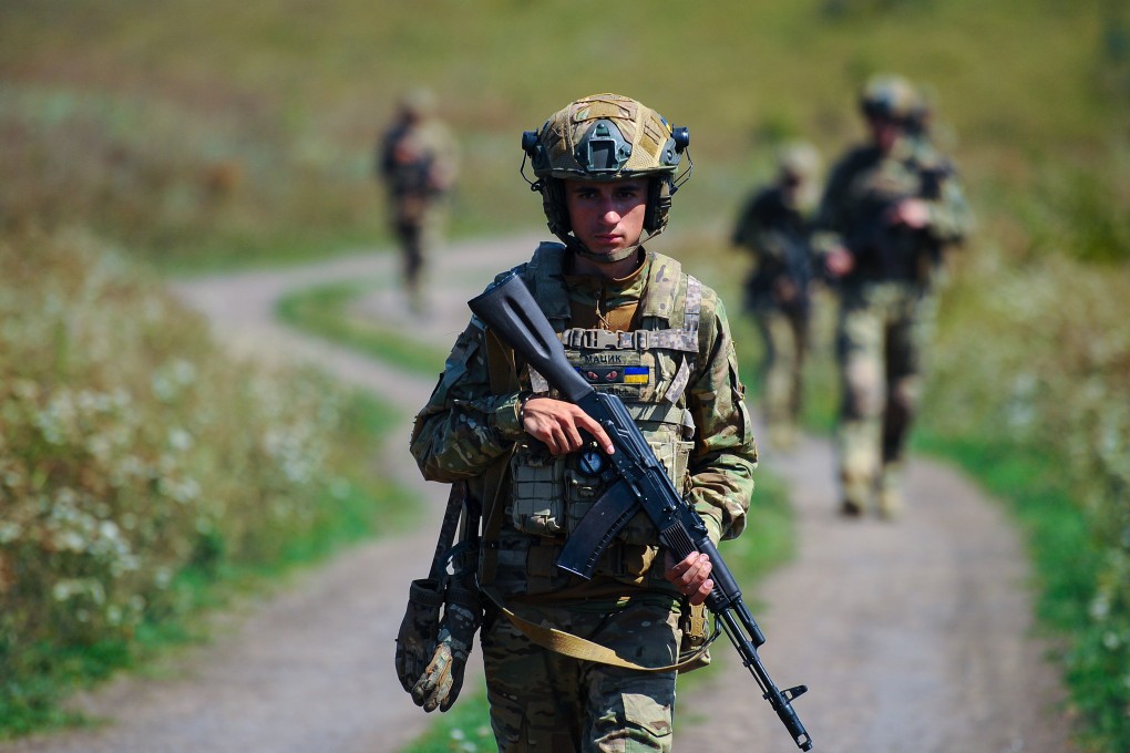 Servicemen, aged 18 to 24 of the 127th Separate Brigade of the Territorial Defence, on a training ground in the Kharkiv region of Ukraine on August 19. Photo: Press service of the 127th Separate Brigade / EPA / Handout