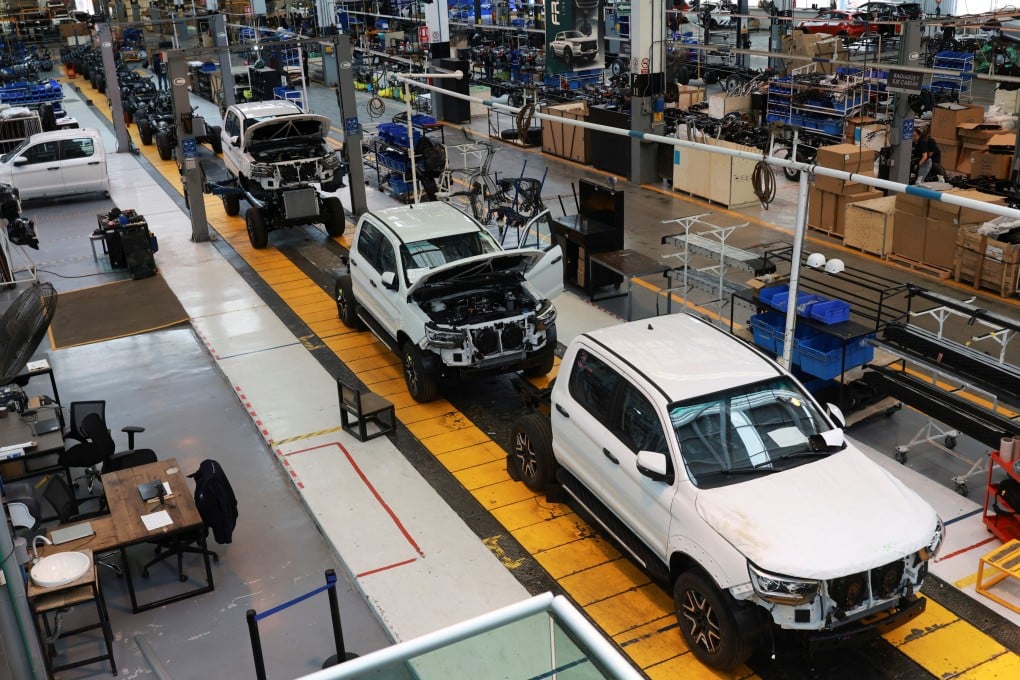 An assembly line at the Chinese automaker JAC Motors plant in Ciudad Sahagun, Mexico on June 30. Photo: Reuters