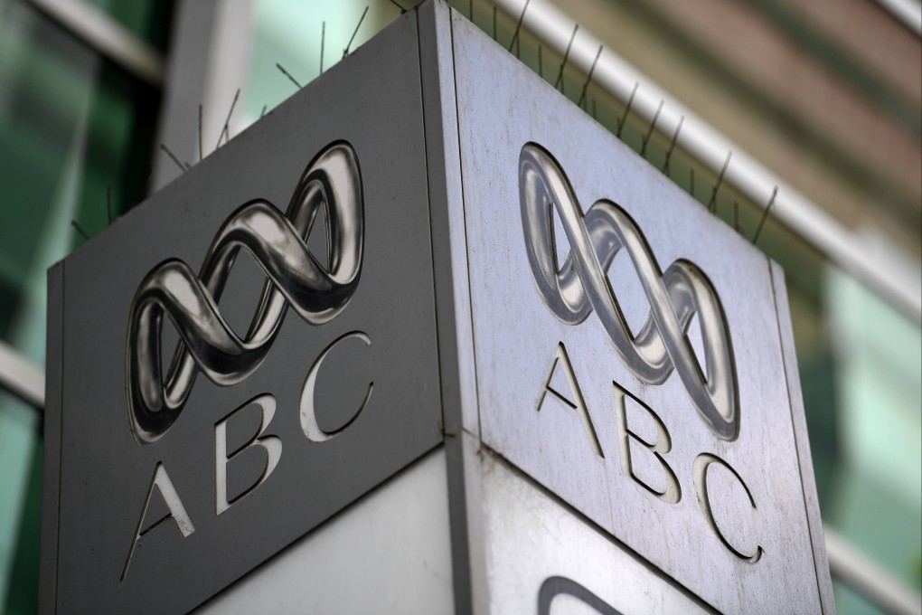 The logo for Australia’s public broadcaster ABC is seen at its head office building in Sydney. Photo: AFP