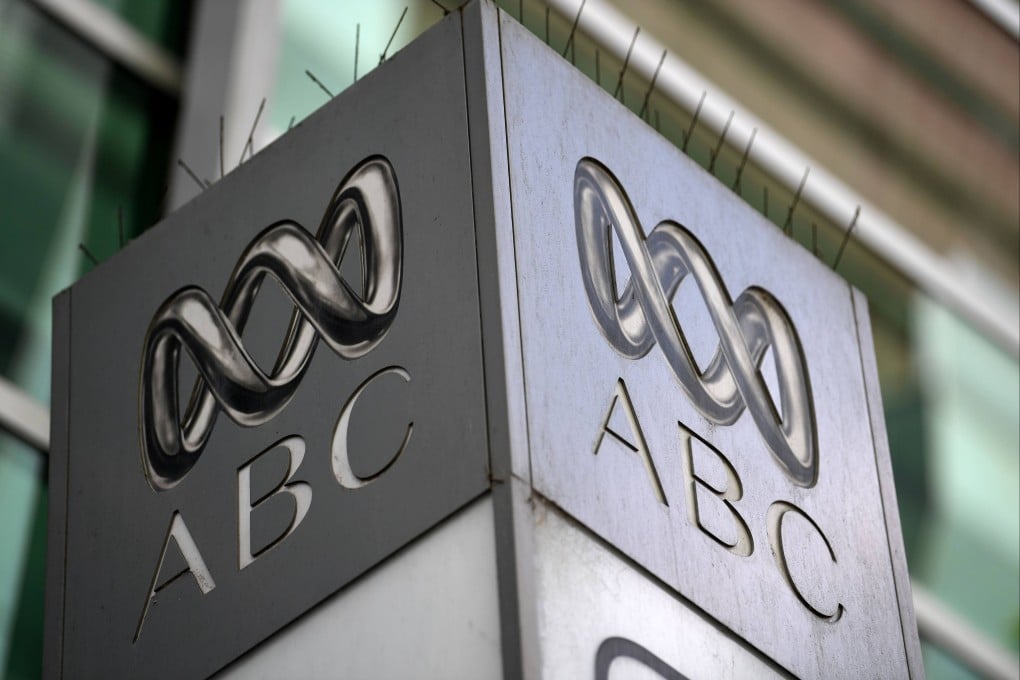 The logo for Australia’s public broadcaster ABC is seen at its head office building in Sydney. Photo: AFP