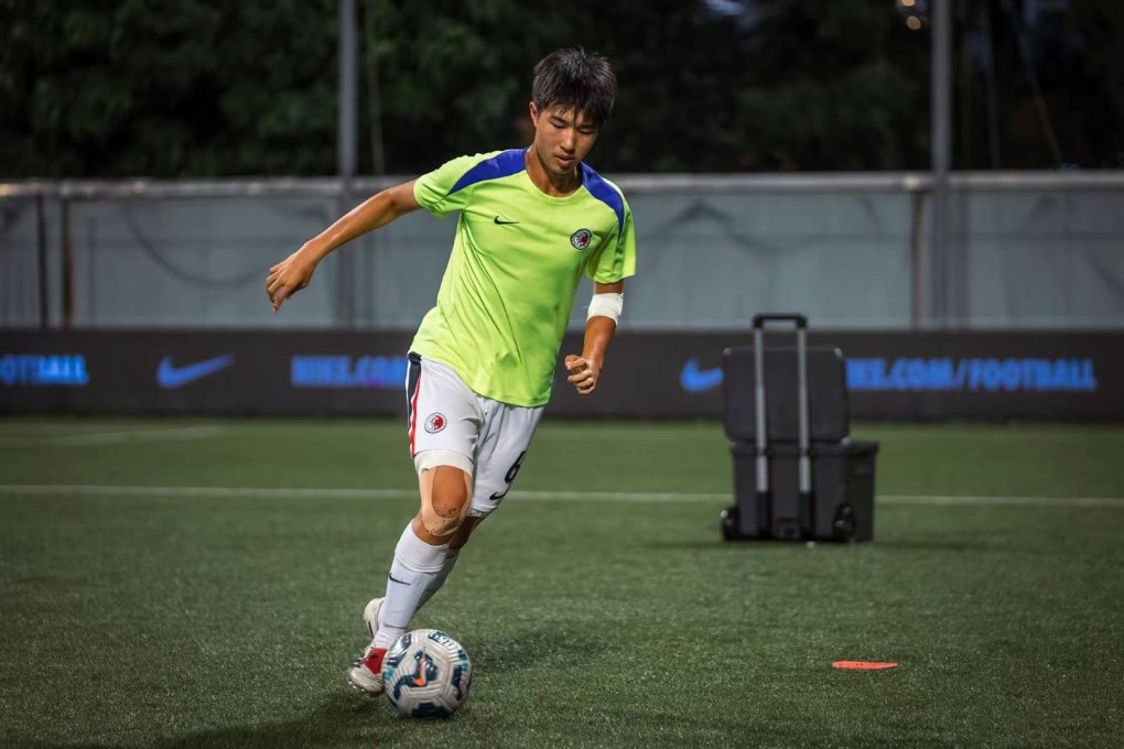 Centre-back John Wai Yi-yeung training with the Hong Kong under-16 team. Photo: HKFA