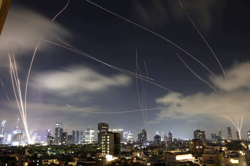 The Iron Dome, Israel’s air defence system, intercepting ballistic missiles fired from Iran, over Tel Aviv, Israel, on June 17. Photo: EPA-EFE