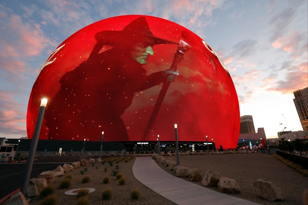 An animation featuring the Wicked Witch of the West is displayed on the Sphere, in Las Vegas, Nevada. Photo: Reuters