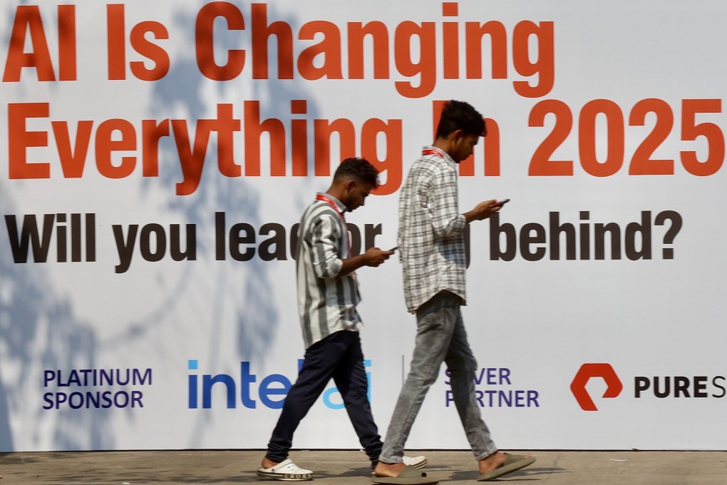 Software professionals arrive to attend an artificial intelligence conference in Bangalore in March. Industry experts have hailed the plan by OpenAI to launch its first office in India. Photo: EPA-EFE