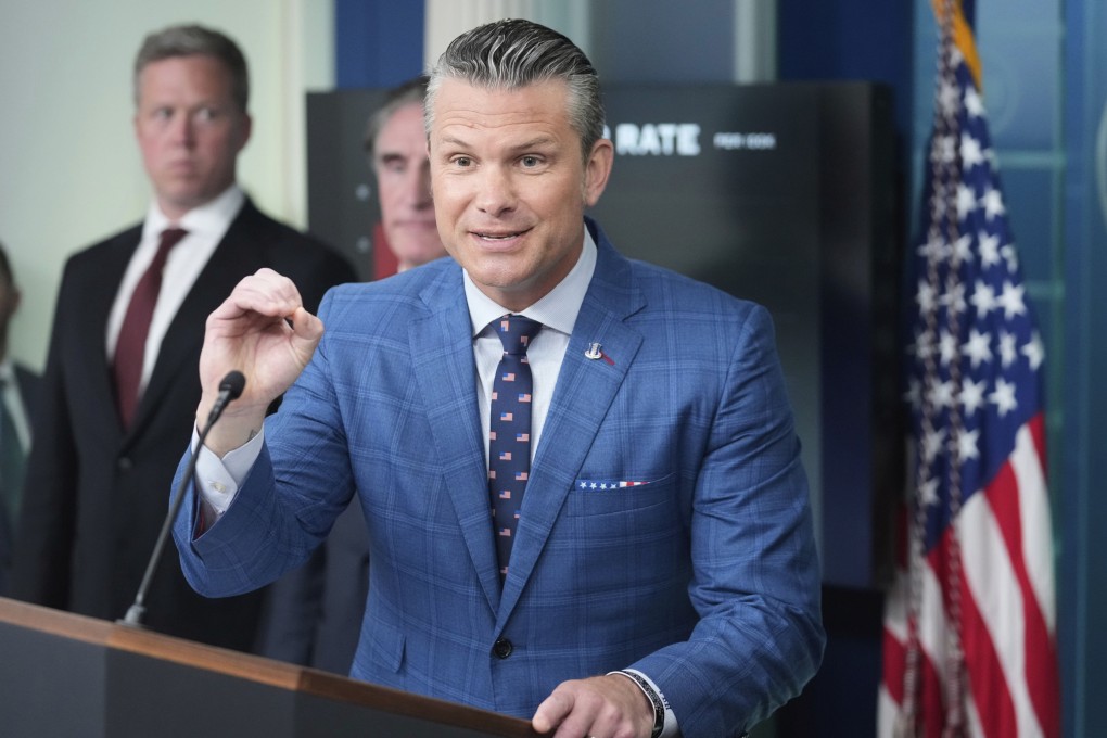 US Defence Secretary Pete Hegseth speaks at a press briefing in the White House earlier this month. Photo: AP