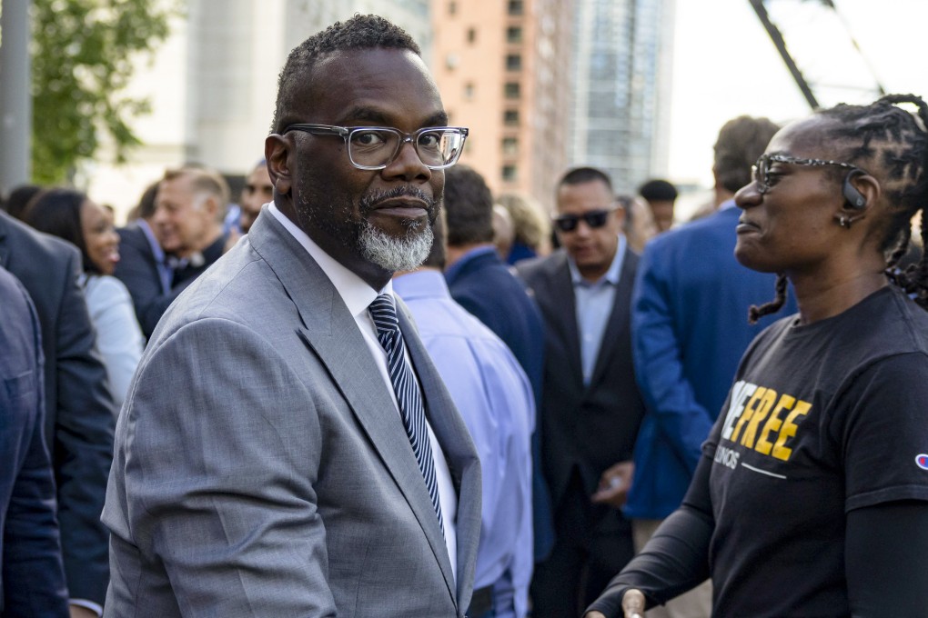 Chicago Mayor Brandon Johnson (centre) has denounced US President Donald Trump’s possible military deployment into Chicago. Photo: Chicago Tribune/TNS