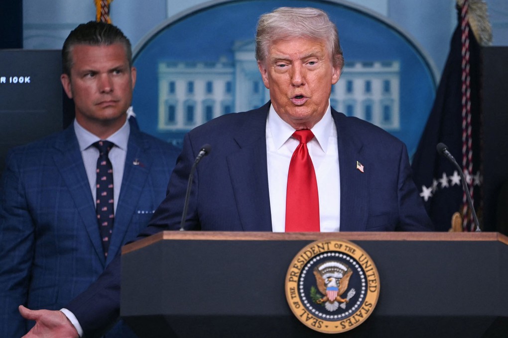 US President Donald Trump (right) and Defence Secretary Pete Hegseth at the White House in Washington. Photo: AFP/Getty Images /TNS