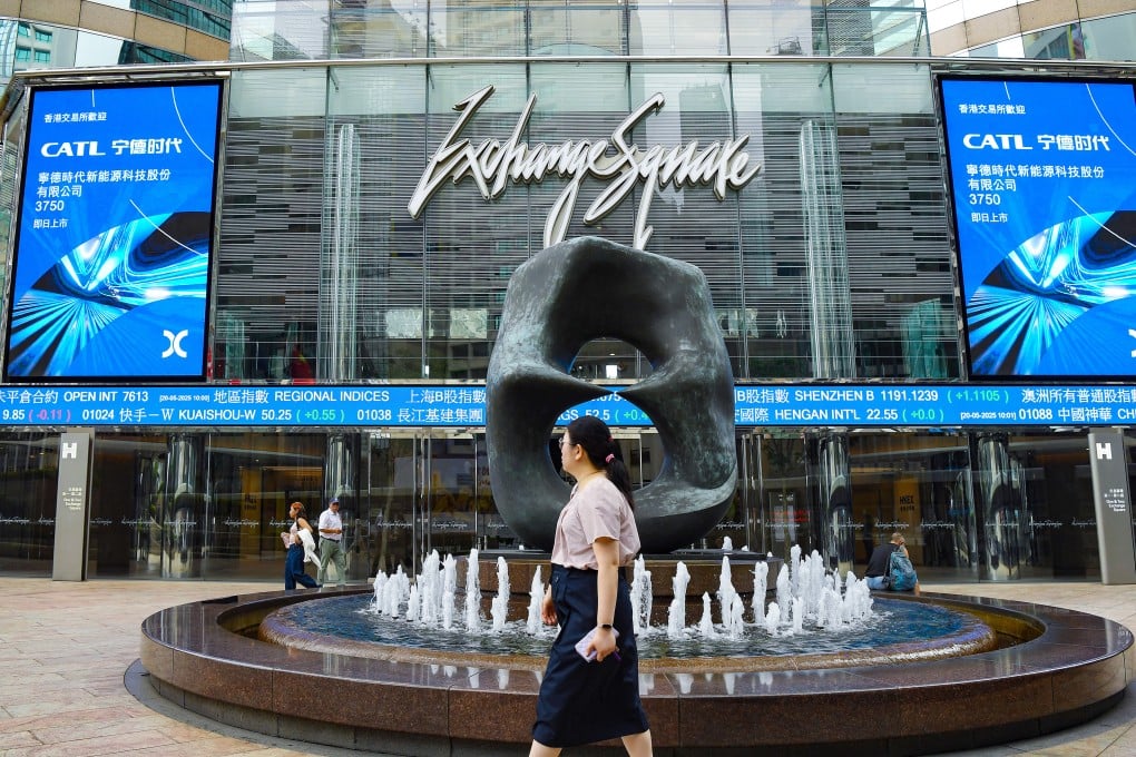 Exchange Square in Central, Hong Kong, home of the city’s bourse operator, is pictured on May 20, 2025. Photo: Xinhua