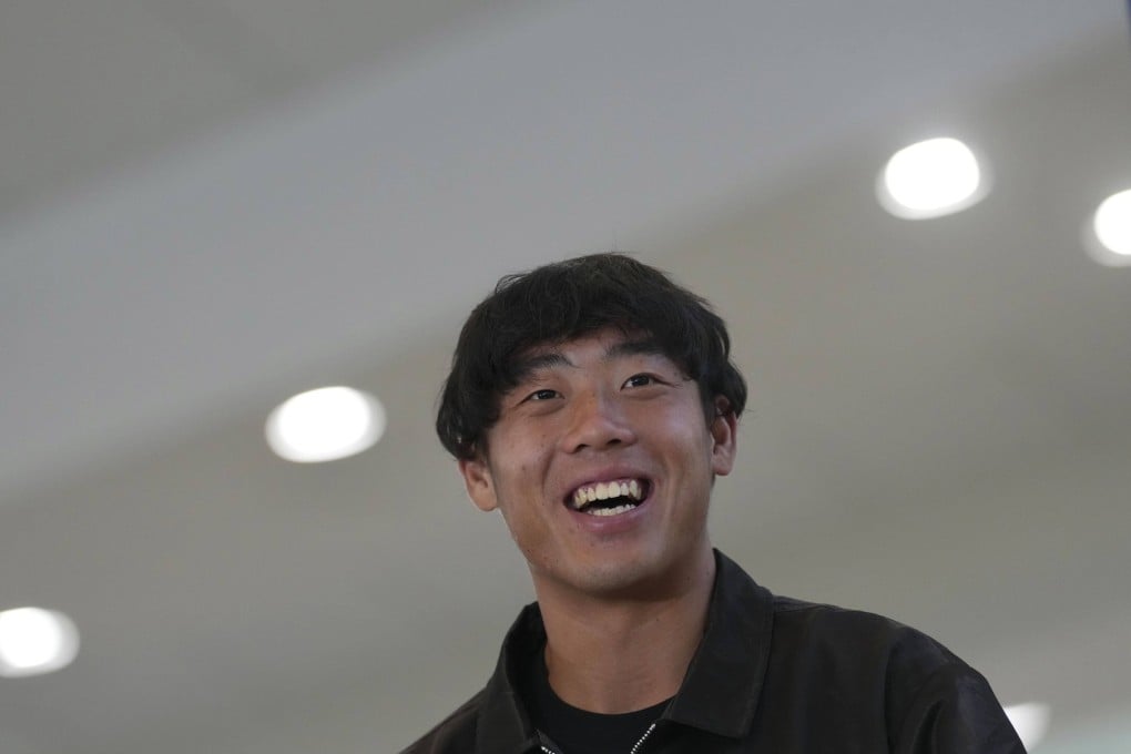 Coleman Wong speaks to the media at Hong Kong International Airport. Photo: Karma Lo