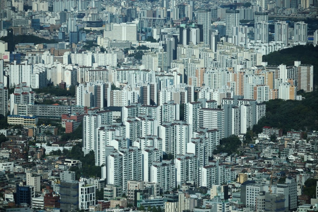 Blocks of flats are seen from an observation point at N Seoul Tower in Seoul on August 7. Photo: Reuters