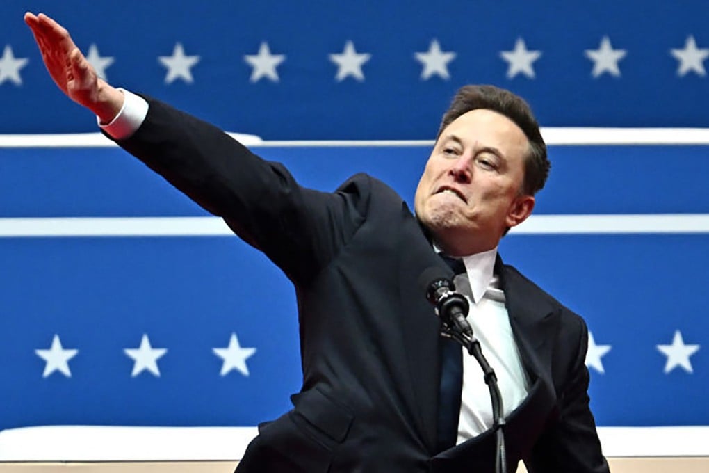 Tesla and SpaceX CEO Elon Musk salutes the crowd in Washington, DC, on January 20. Photo: AFP