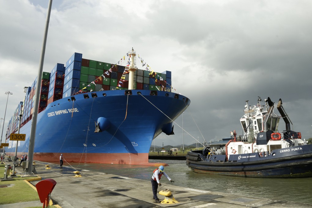 A container ship operated by the state-owned Chinese conglomerate Cosco Shipping Holdings docks in Panama. China’s shipping companies are adjusting their fleets to cope with steep new US port fees targeting Chinese-linked vessels. Photo: AP