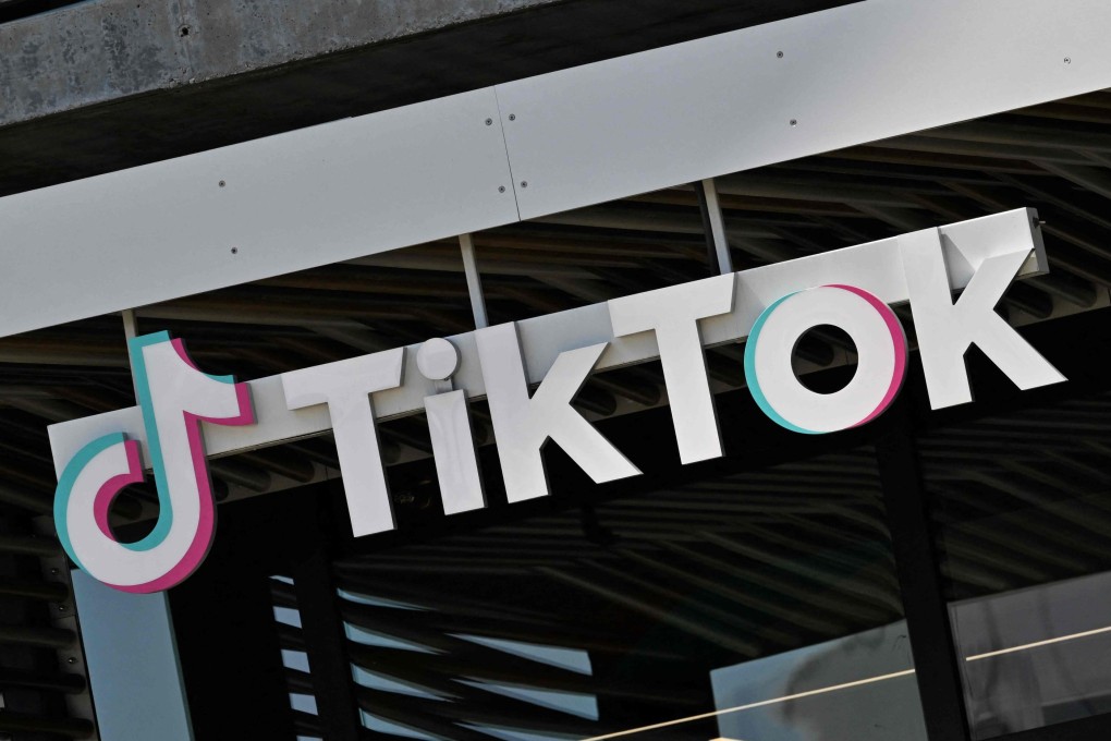 The TikTok logo is seen outside the company’s Los Angeles offices. Photo: AFP
