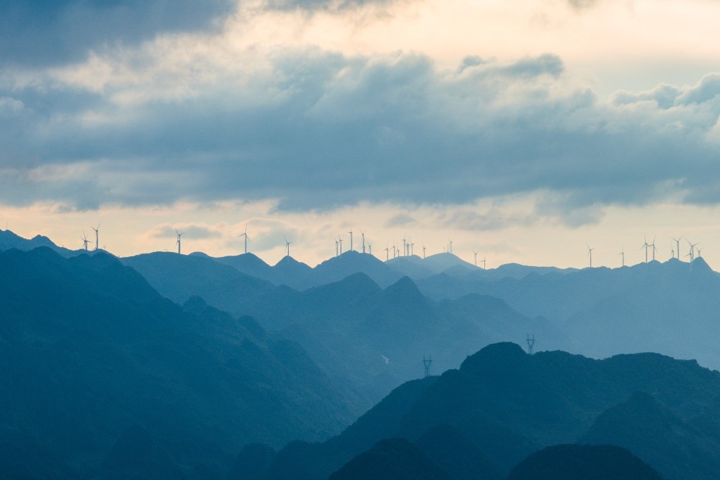 Wind turbines are seen on July 3 on Meihua mountain in southwest China’s Guizhou province, which in recent years has accelerated the construction of advanced coal-fired power plants alongside wind and solar power units. Photo: Xinhua