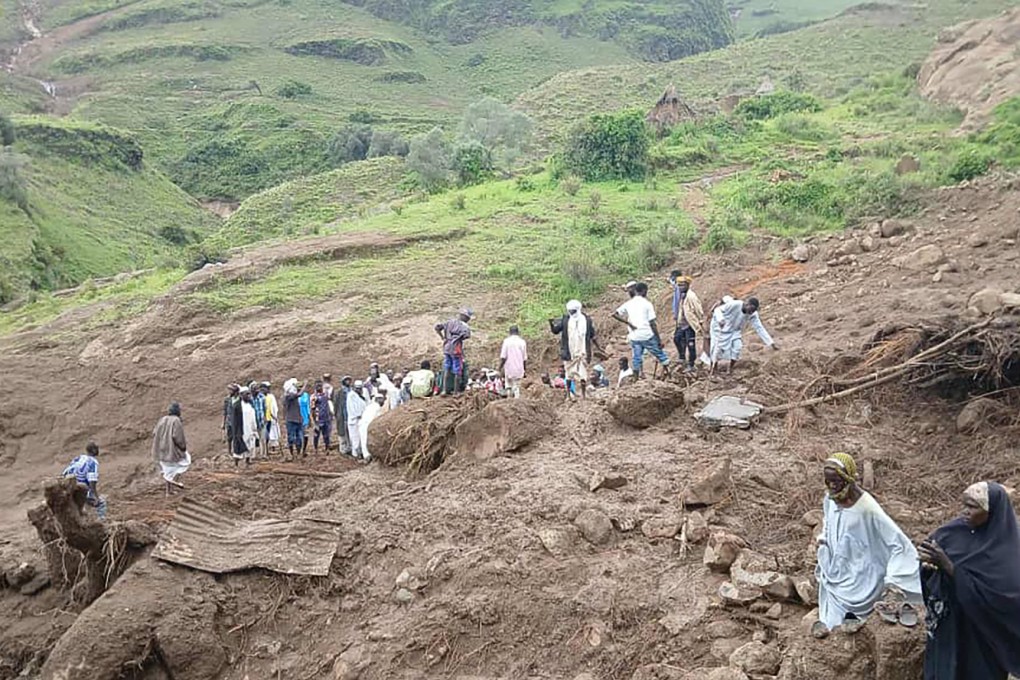 The aftermath of a landslide that devastated the village of Tarasin in Sudan’s Jebel Marra area. Photo: Sudan Liberation Movement/Army via AFP