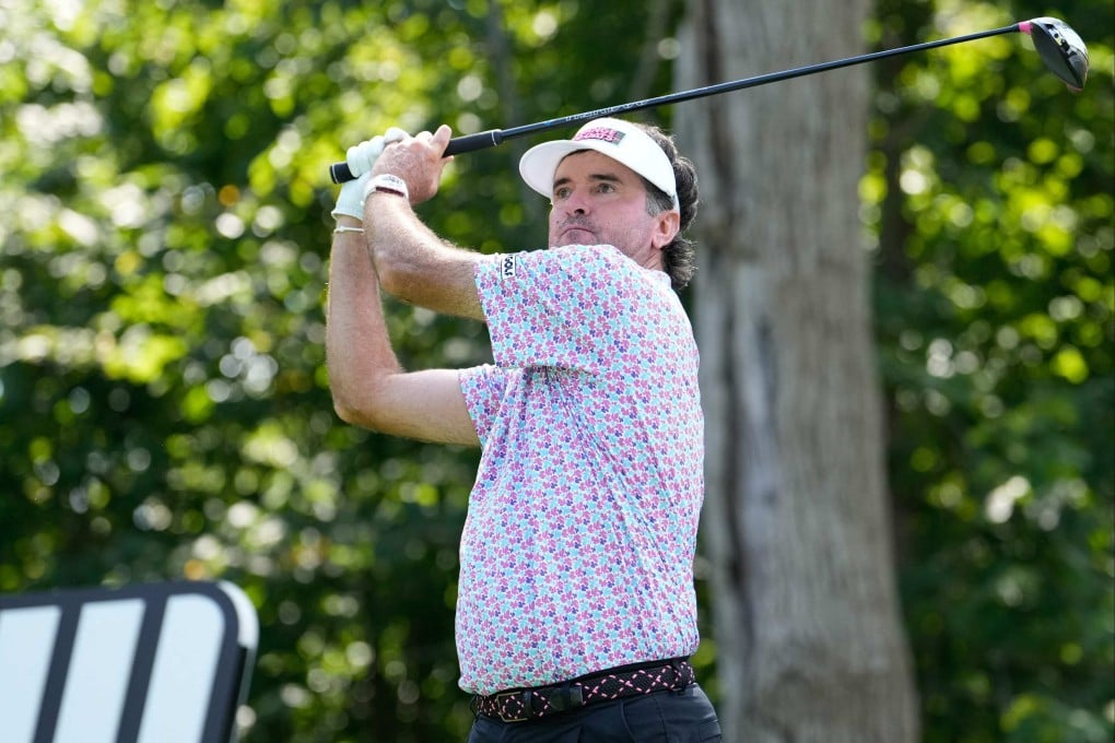 Bubba Watson plays a shot from the tee at the LIV Golf Team Championship Michigan last month. Photo: AFP