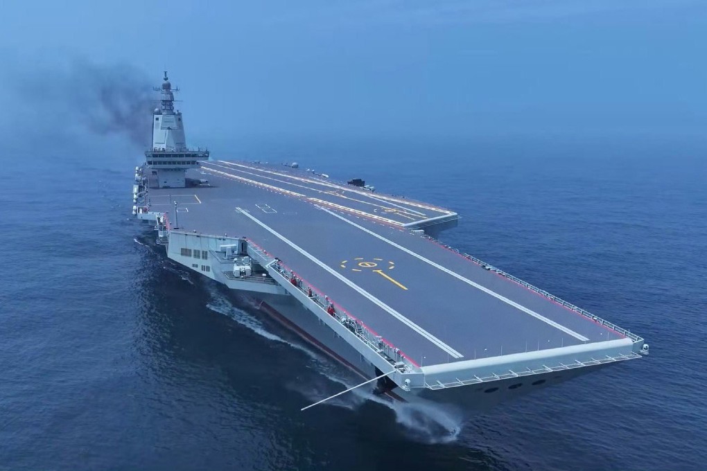 The Fujian, China’s most advanced aircraft carrier, is expected to enter service this year. Photo: CCTV