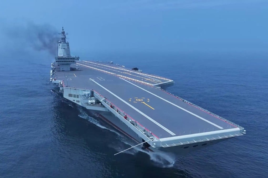 The Fujian, China’s most advanced aircraft carrier, is expected to enter service this year. Photo: CCTV