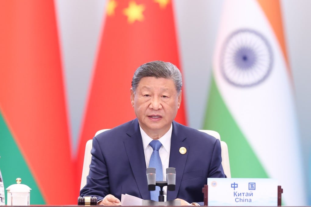 Chinese President Xi Jinping speaks at a Shanghai Cooperation Organisation Plus meeting in Tianjin on September 1. Photo: Xinhua