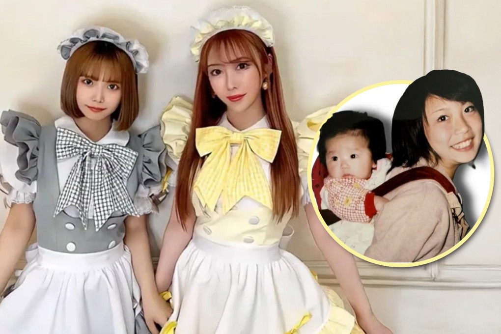A Japanese mother and daughter who are often mistaken for sisters, operate a maid café together. Photo: SCMP composite/QQ.com