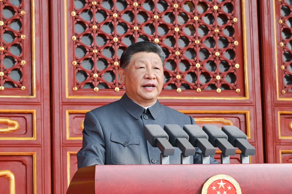 Chinese President Xi Jinping addresses attendees during the Victory Day parade in Beijing on Wednesday. Photo: Xinhua
