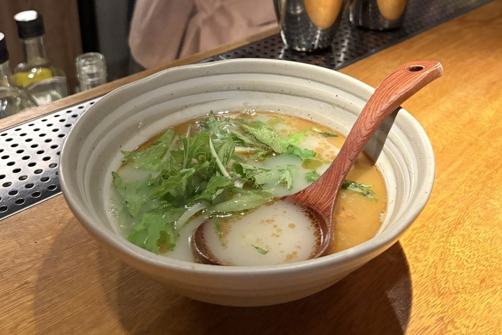 A big comforting bowl of chicken soup at Bar Pine in Taipei. Some Taiwanese bars are offering patrons a free bowl of soup to accompany their drinking session, often for free. Photo: Charmaine Mok