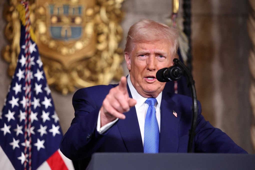 US President Donald Trump speaks at Mar-a-Lago in Palm Beach, Florida, in February. Photo: Reuters