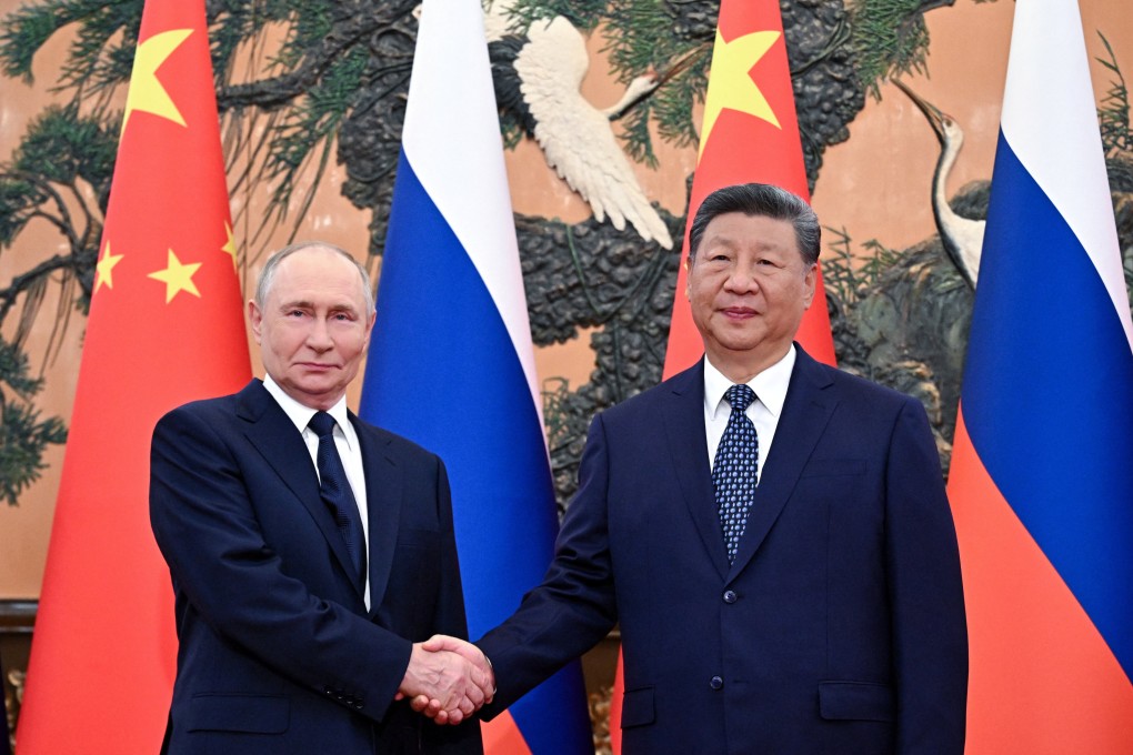 Russian President Vladimir Putin and Chinese leader Xi Jinping ahead of their meeting in Beijing on Tuesday. Photo: via Reuters