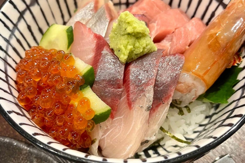 A rice bowl with sashimi at Kinjo’s Izakaya, one of Elin Fu’s Hong Kong restaurant recommendations.