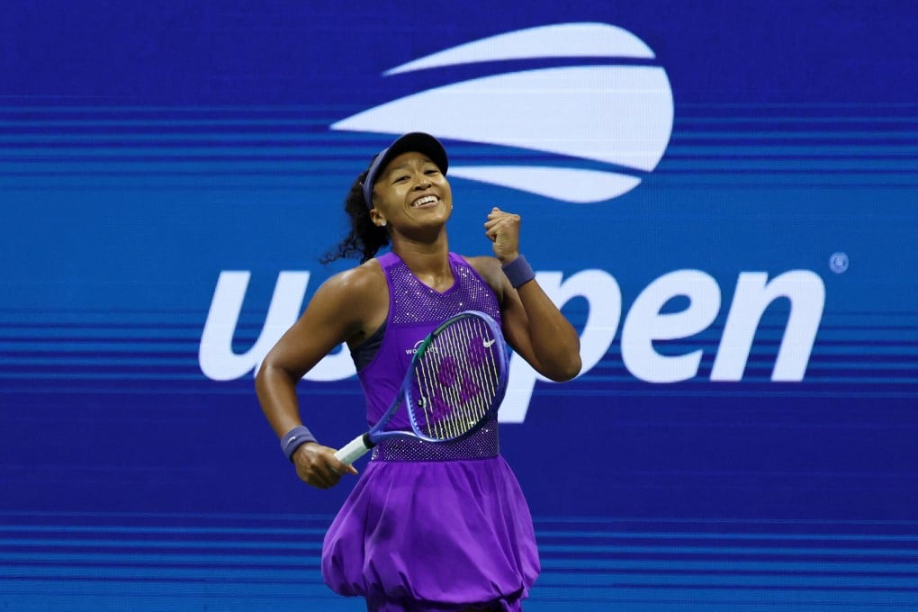 Naomi Osaka celebrates after beating the Czech Republic’s Karolina Muchova in the women’s singles quater-finals at the US Open. Photo: Reuters