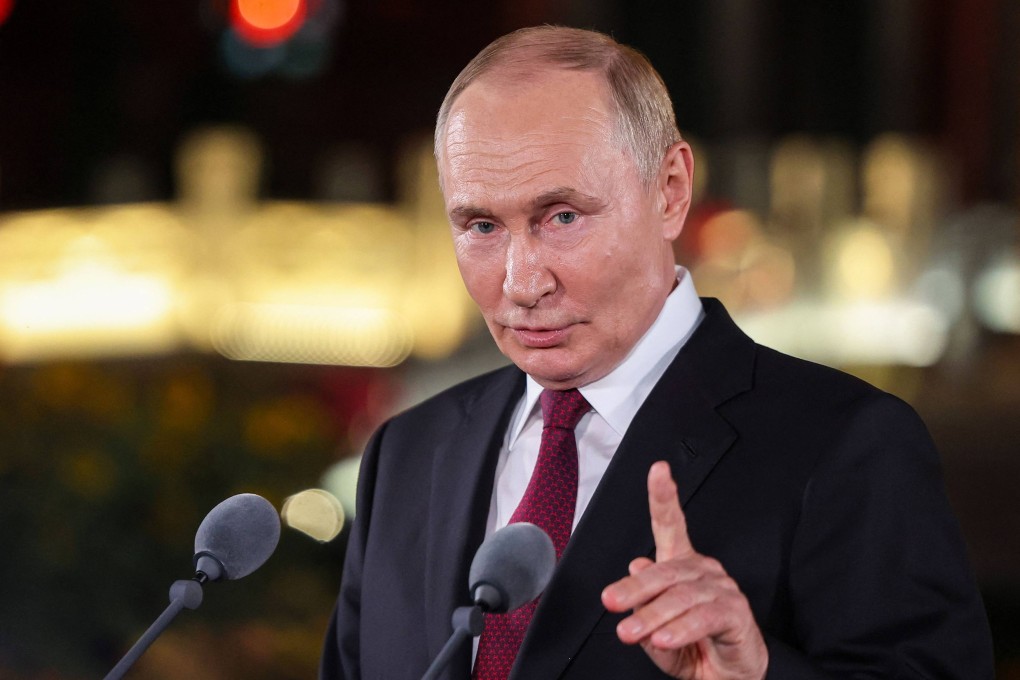 Russia’s President Vladimir Putin addresses a press conference at the end of his visit to China in Beijing on Wednesday. Photo: AFP