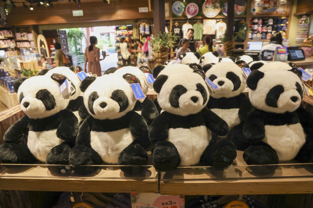 Panda dolls at the gift shop in Ocean Park on August 16, 2024. Photo: Jelly Tse