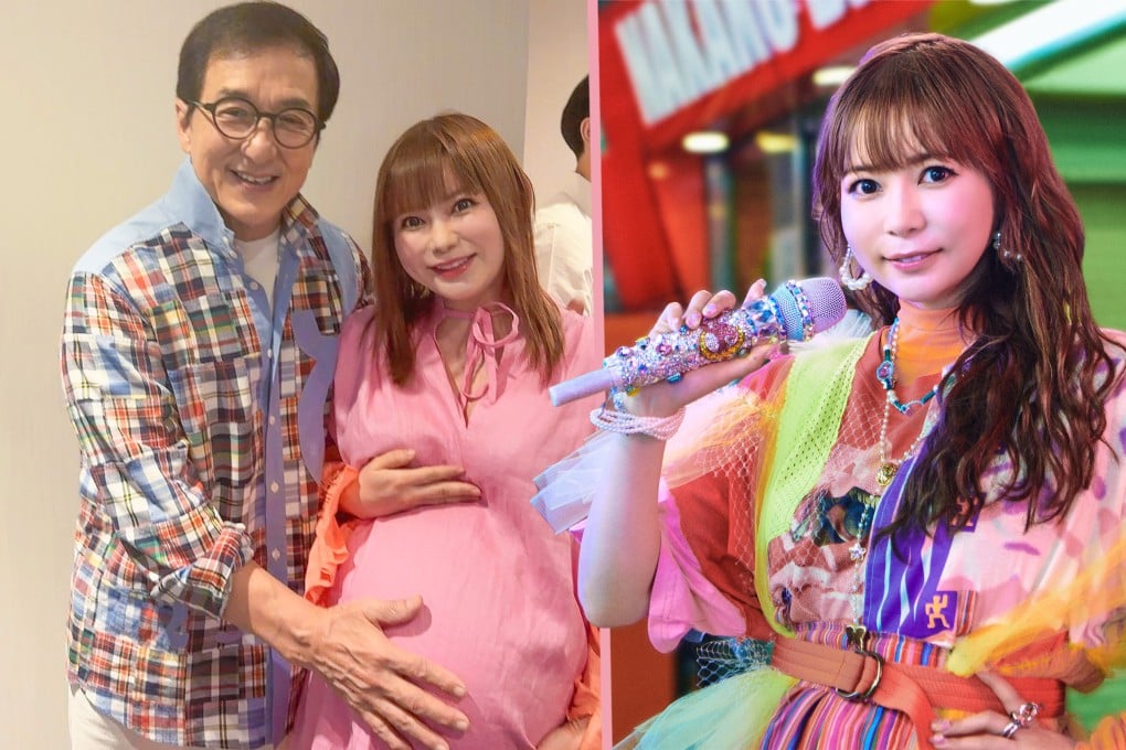 Pregnant Japanese singer and actress Shoko Nakagawa met her idol Jackie Chan, who blessed her baby bump and blew it a heart-shaped kiss before sharing the moment on Instagram with her 345,000 followers. Photo: SCMP composite/IG@shoko55mmts