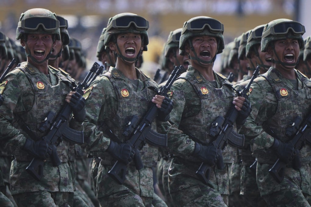 Military personnel take part in a parade in Beijing on Wednesday to commemorate the 80th anniversary of Japan’s World War II surrender. Photo: AP
