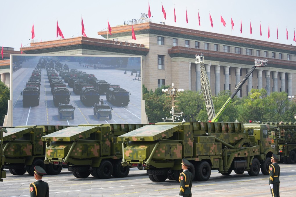 Military vehicles take part in the Victory Day parade in Beijing on Wednesday. The parade is among China’s most important political and military events of the year. Photo: Eugene Lee