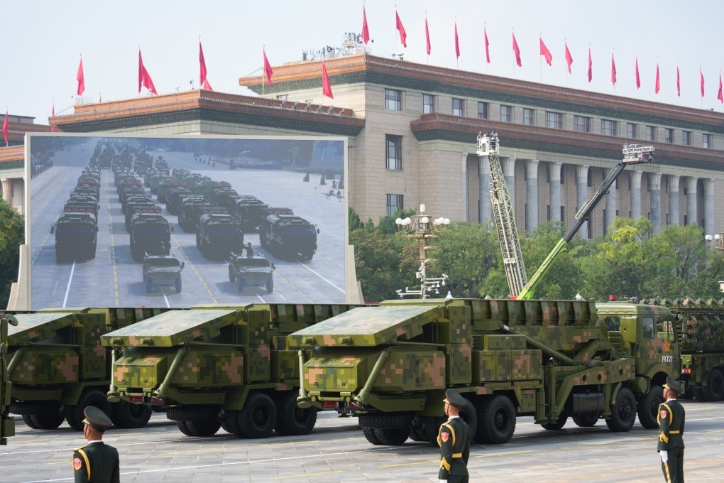 Military vehicles take part in the Victory Day parade in Beijing on Wednesday. The parade is among China’s most important political and military events of the year. Photo: Eugene Lee