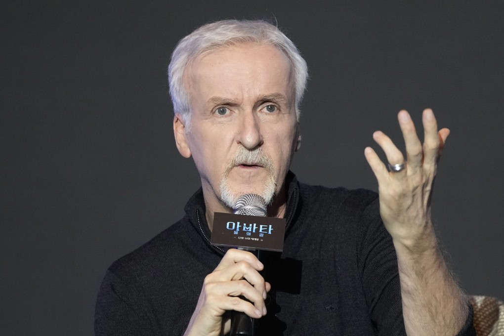 Director James Cameron speaks during a news conference to promote Avatar: The Way of Water in Seoul, South Korea, on December 9, 2022. The next film in the series, Avatar: Fire and Ash, releases in December. Photo: AP