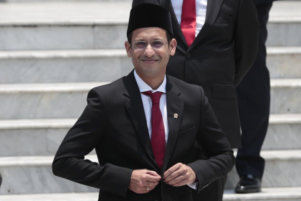 Then education and culture Minister Nadiem Makarim, at his swearing-in ceremony in Jakarta in 2019. He is accused by Indonesian prosecutors of adopting Google’s Chrome operating system for the education ministry’s nationwide laptop procurement. Photo: AP