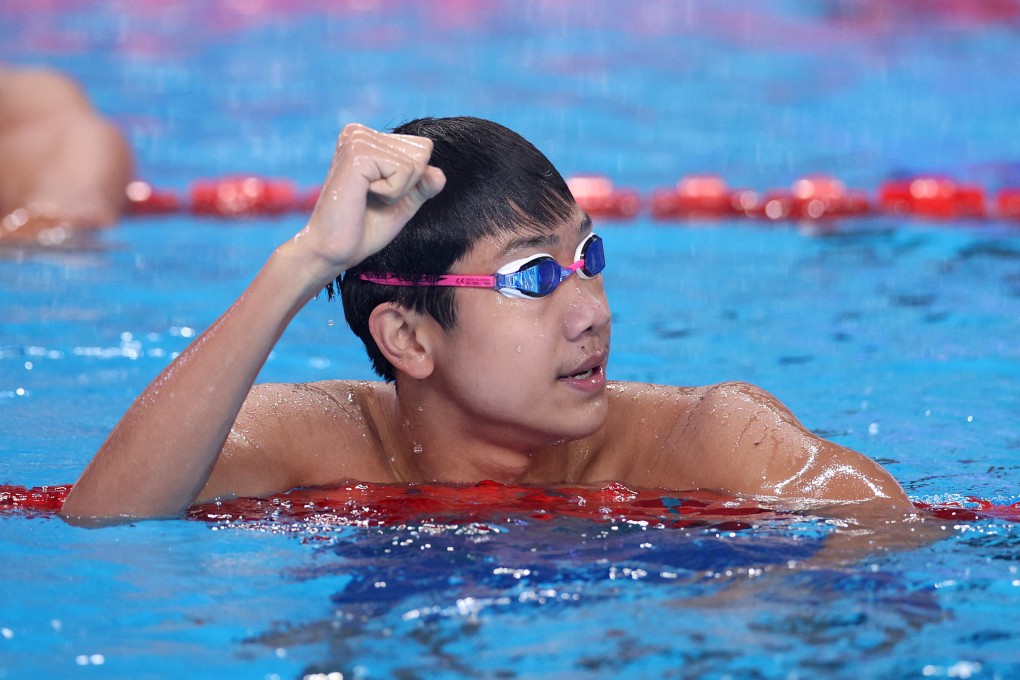 Zhang Zhanshuo broke the world junior record in the 400 metres freestyle at the National Swimming Championships in Chengdu. Photo: Getty Images