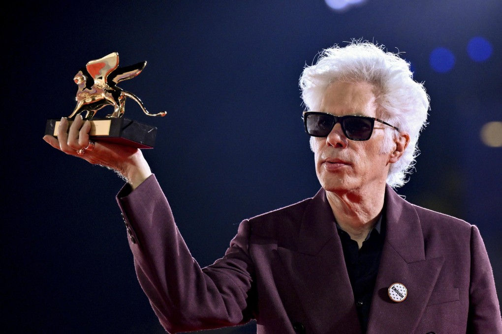 US director Jim Jarmusch poses with his Golden Lion for ‘Father Mother Sister Brother’ at the Venice International Film Festival on Saturday. Photo: EPA
