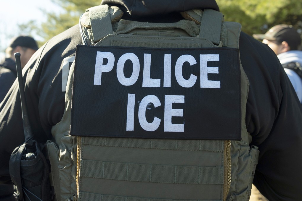 A US Immigration and Customs Enforcement officer listens during a briefing in Silver Spring, Maryland, in January. Photo: AP