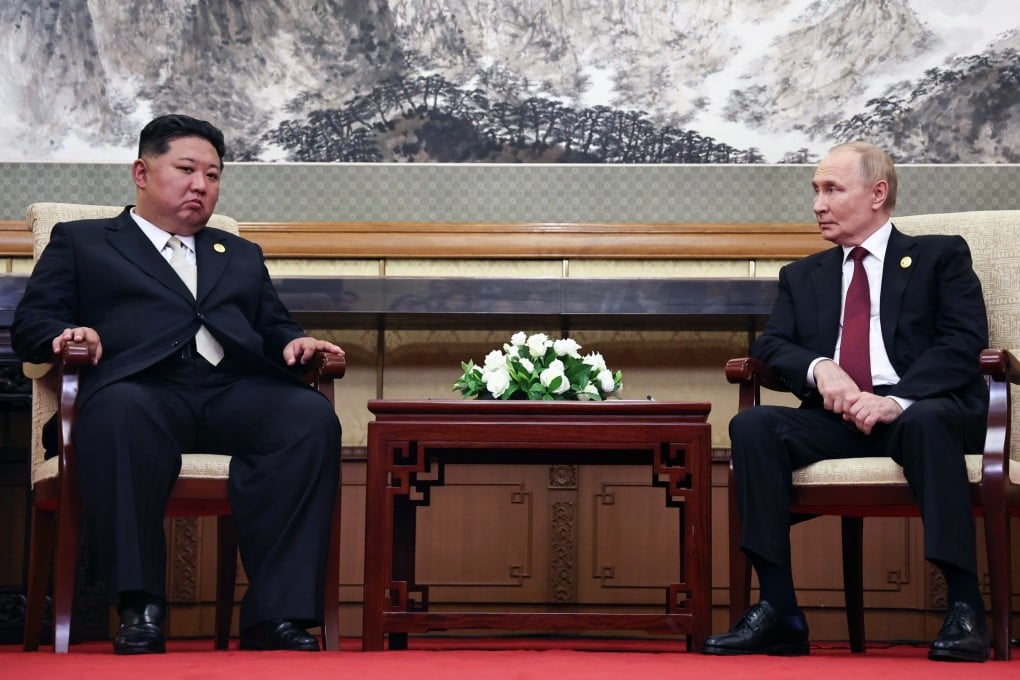 North Korean leader Kim Jong-un and Russian President Vladimir Putin meet on Wednesday last week during their visit to Beijing to attend China’s commemoration of the 80th anniversary of the end of WWII. Photo: Sputnik/Kremlin/EPA