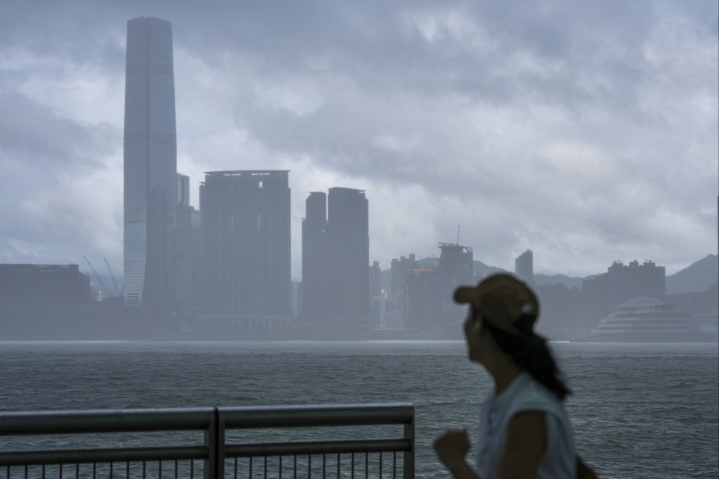 Visibility over Victoria Harbour decreases as Tropical Storm Tapah approaches Hong Kong on September 7. Photo: Karma Lo