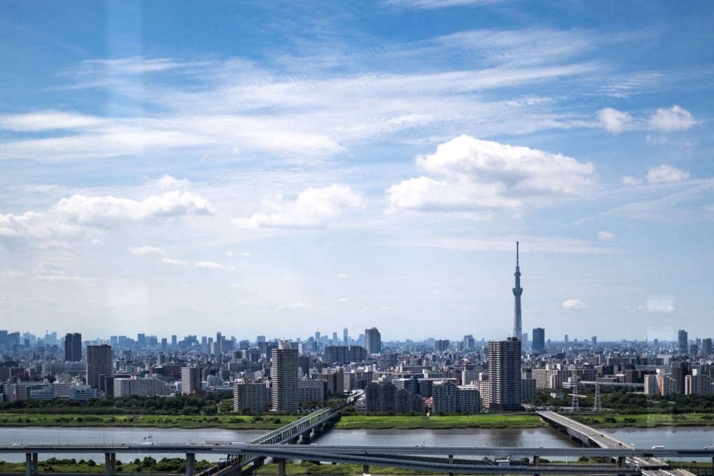 A view of Tokyo from Tower Hall Funabori Observation Deck in the Edogawa district on August 14, 2025. Photo: AFP