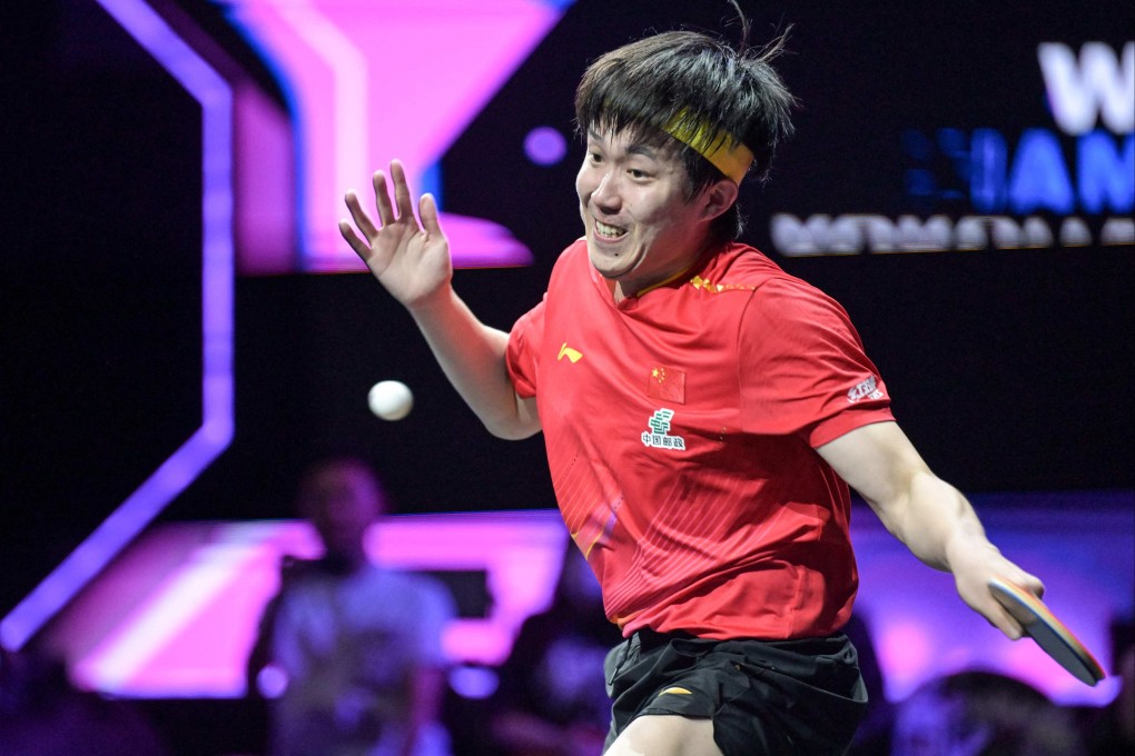 Wang Chuqin in action during the WTT Champions Yokohama event last month. Photo: AFP