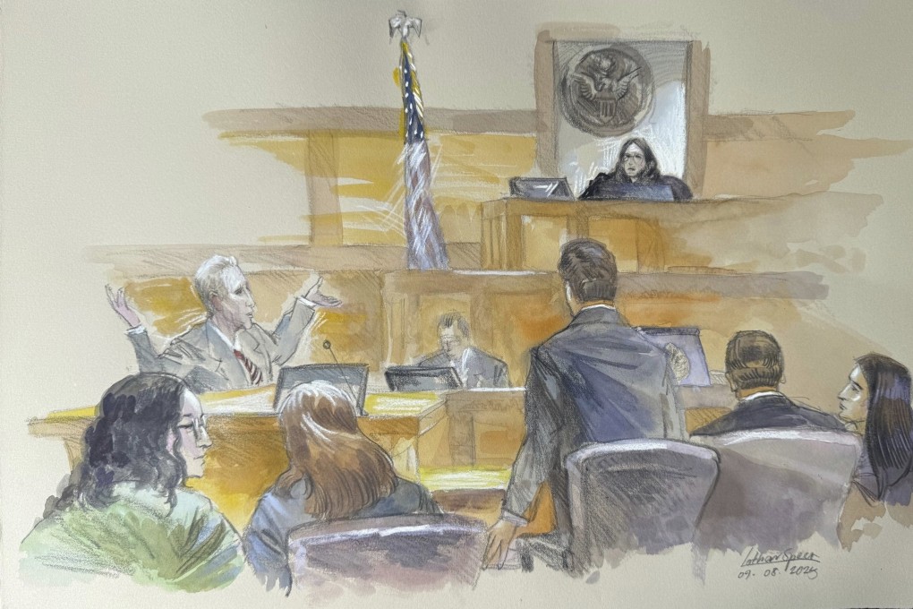 A courtroom sketch shows Ryan Routh, who is representing himself in the trial. Image: Lothar Speer via AP