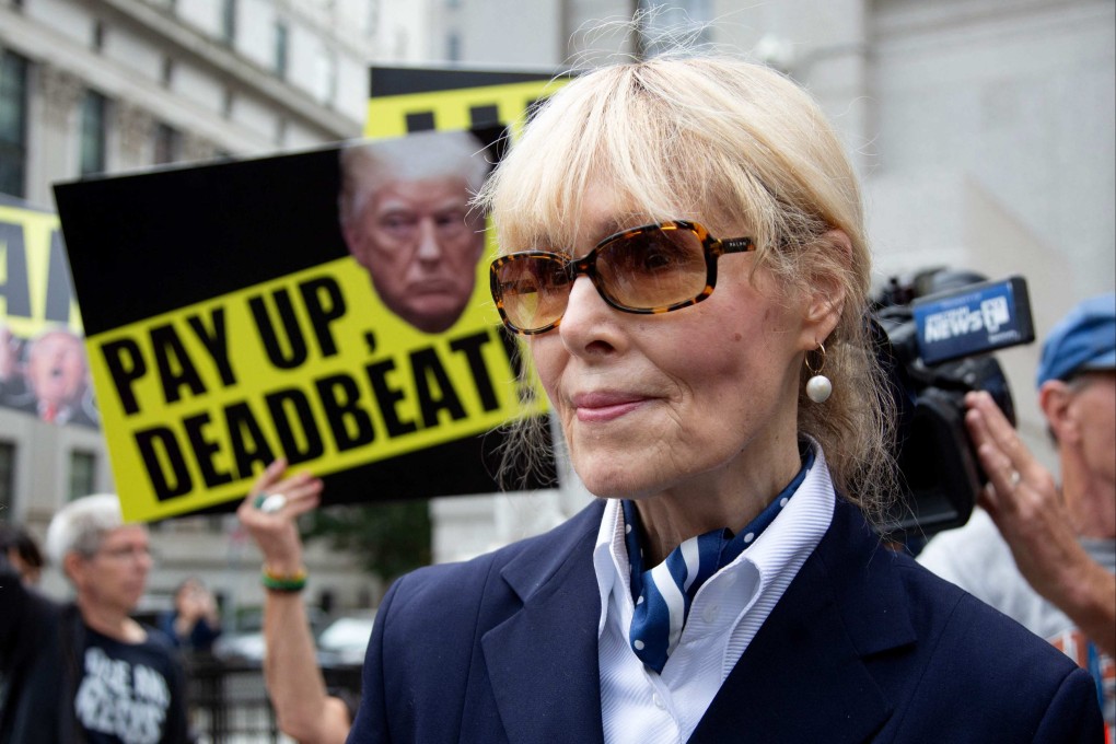 Writer E. Jean Carroll outside Manhattan federal appeal court. Photo: AFP