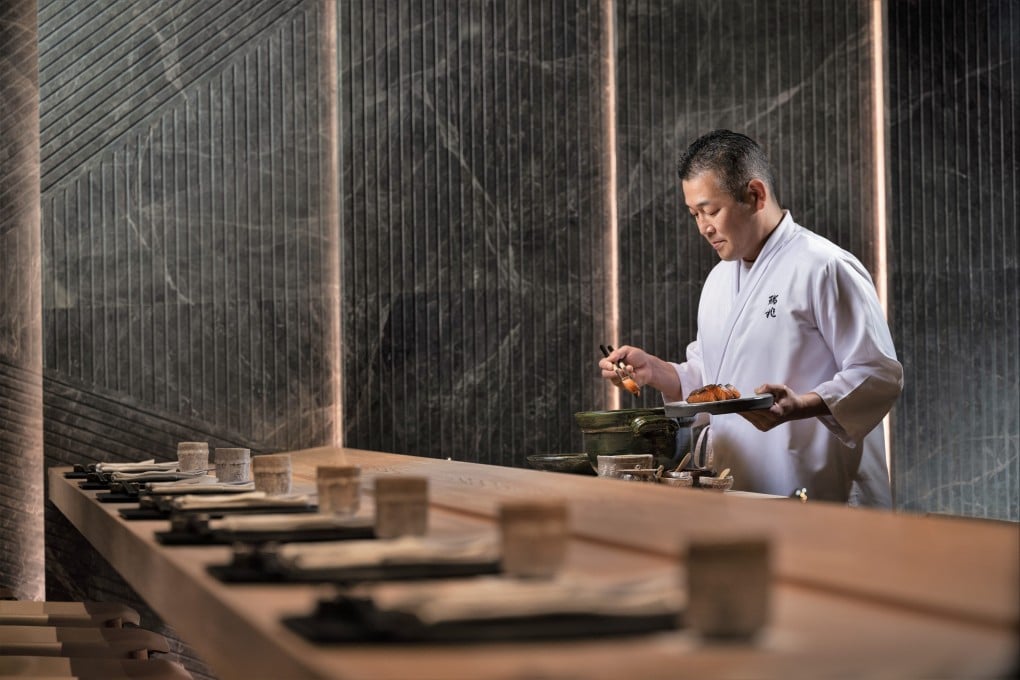 At the Japanese fine-dining restaurant Zuicho, head chef Yoshinori Kinomoto crafts a refined kappo-style culinary experience featuring premium ingredients sourced from Japan.