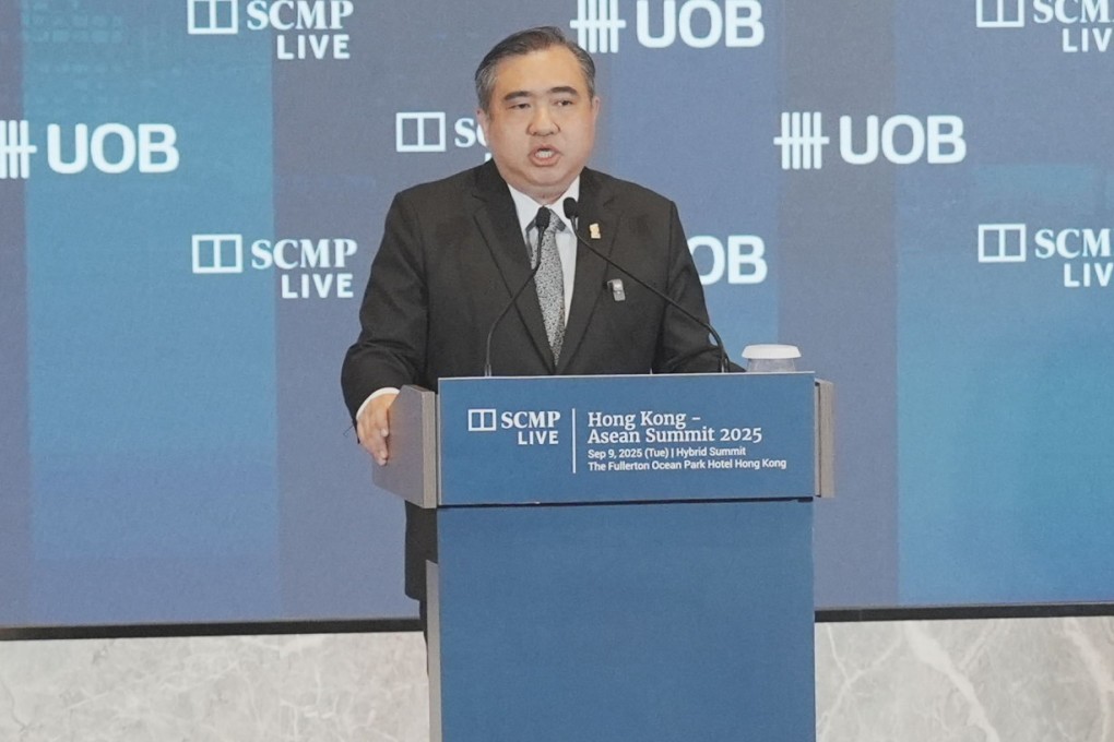 Malaysian Transport Minister Anthony Loke speaks at the Hong Kong-Asean Summit 2025 on Tuesday. Photo: May Tse
