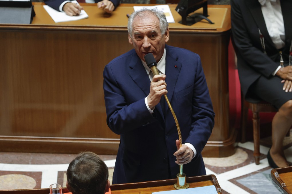 French Prime Minister Francois Bayrou at the French National Assembly in Paris on Monday before the results of the confidence vote. Photo: EPA